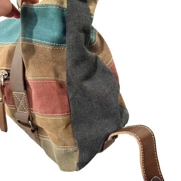 Manjianghong Striped Canvas Tote Bag - Picture 3 of 9